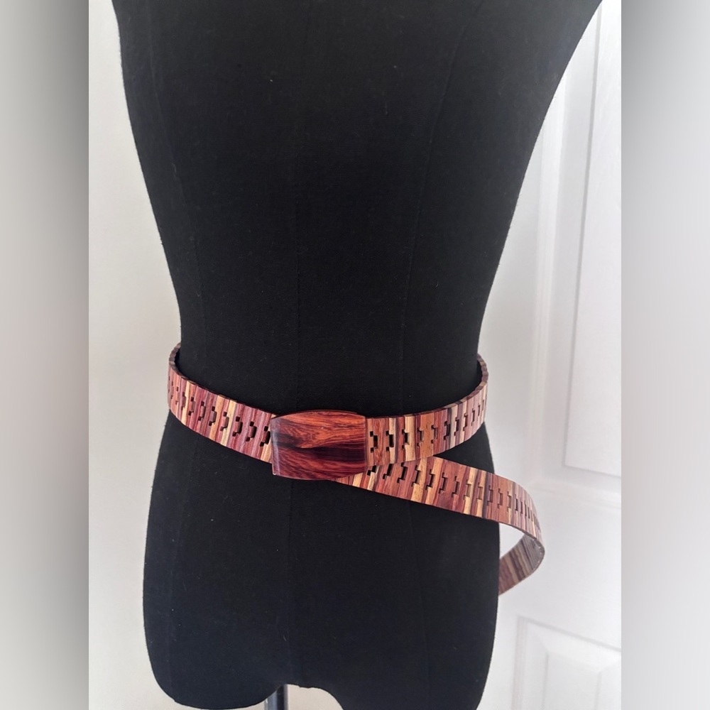 Wood Women’s Belt - Brown - Click It Design - Adjustable